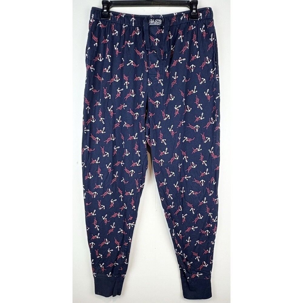 Polo Ralph Lauren Men's Navy Blue Anchor Pajama Lounge Pants , Size Medium